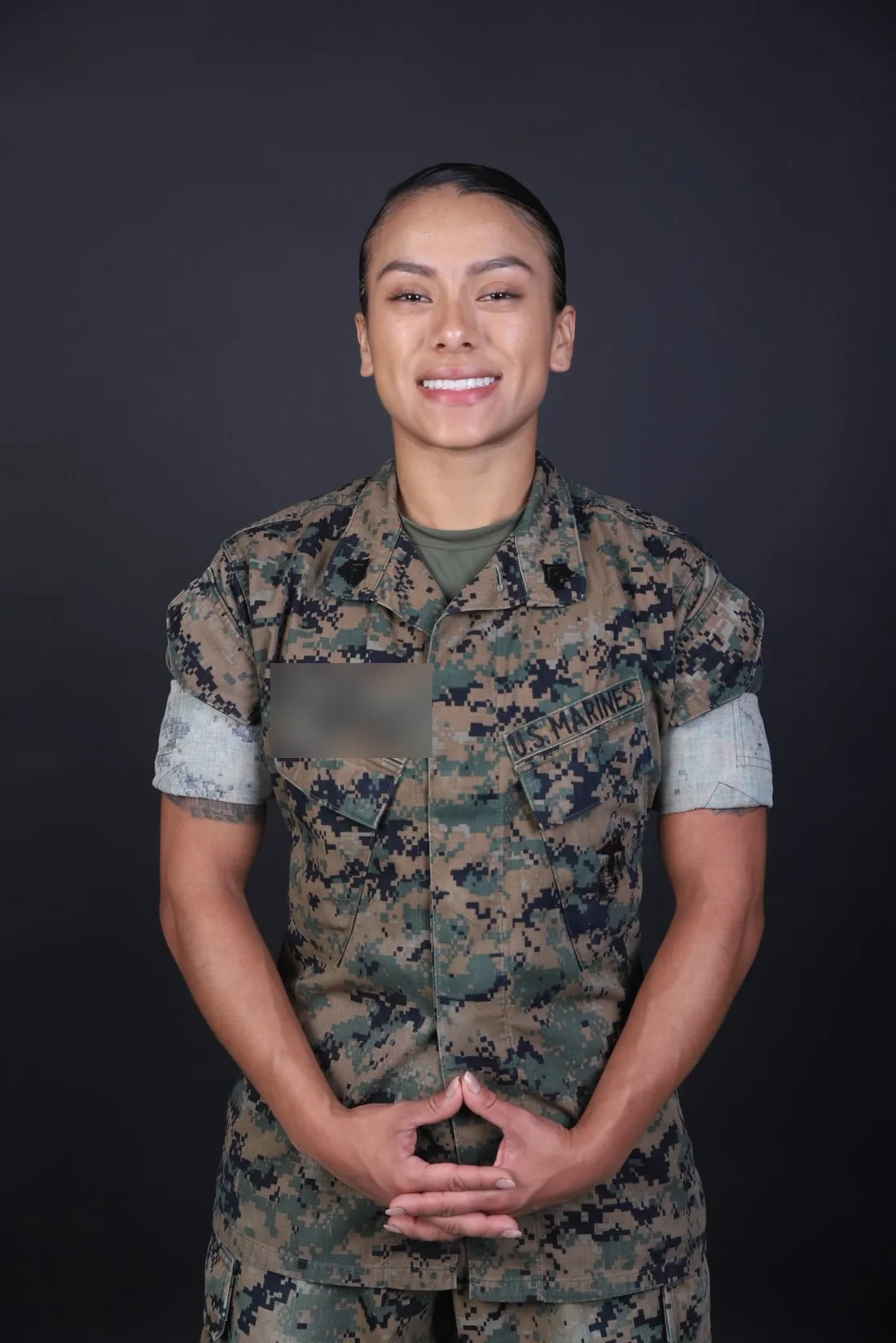Ari Novoa in uniform, U.S. Marine Corps